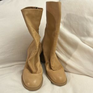 Free People beige calve height boots 39.5